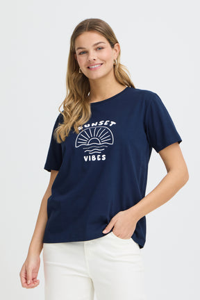 Fransa FRZELDA TEE 1,  SUNSET NAVY