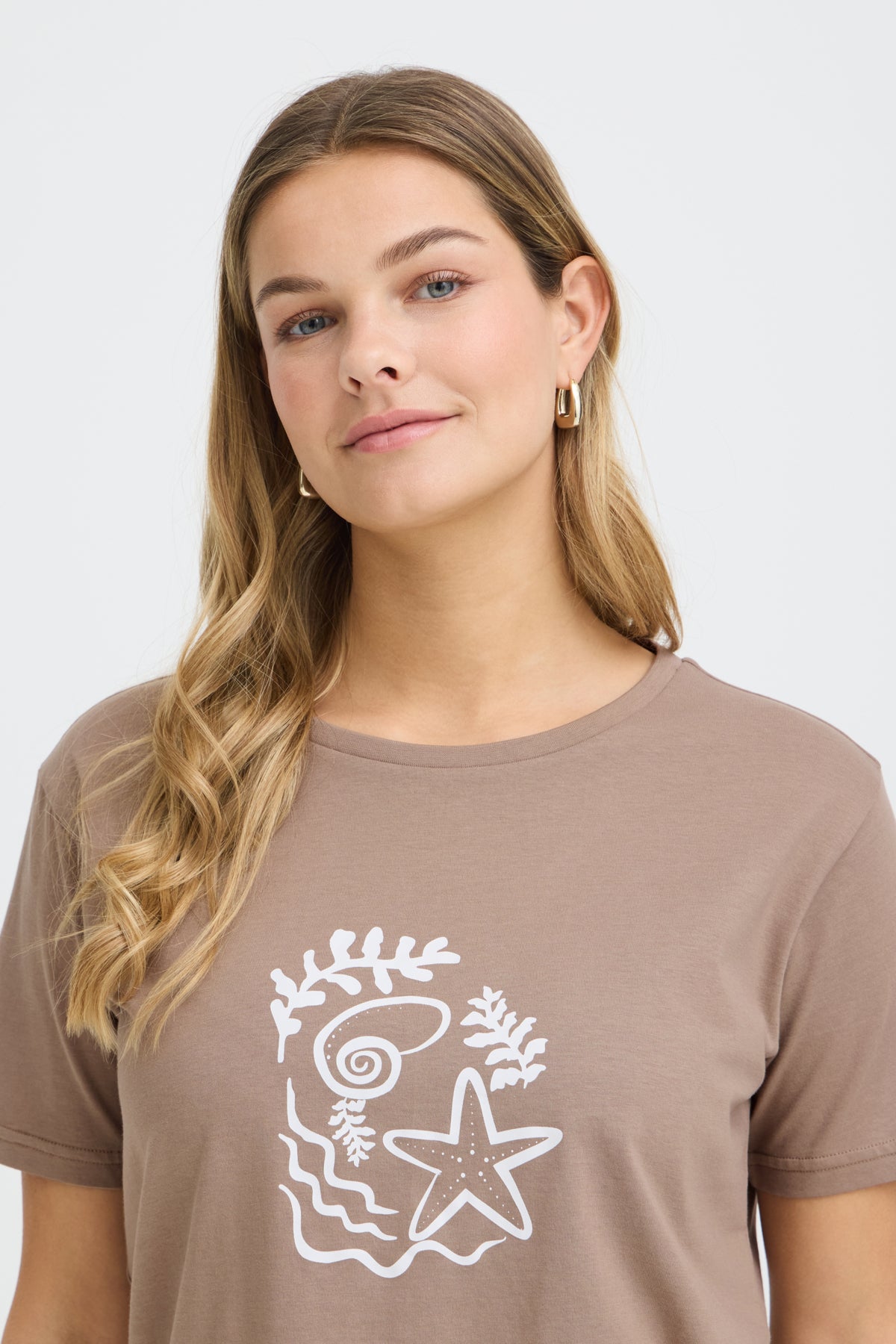 Fransa FRZELDA TEE 1,  SHELL MOUNTAIN