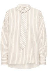 Fransa FRZABA SHIRT 1,  White Tobacco Stripe