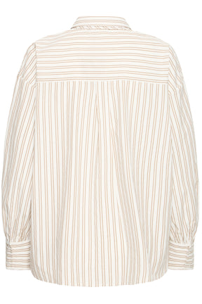 Fransa FRZABA SHIRT 1,  White Tobacco Stripe