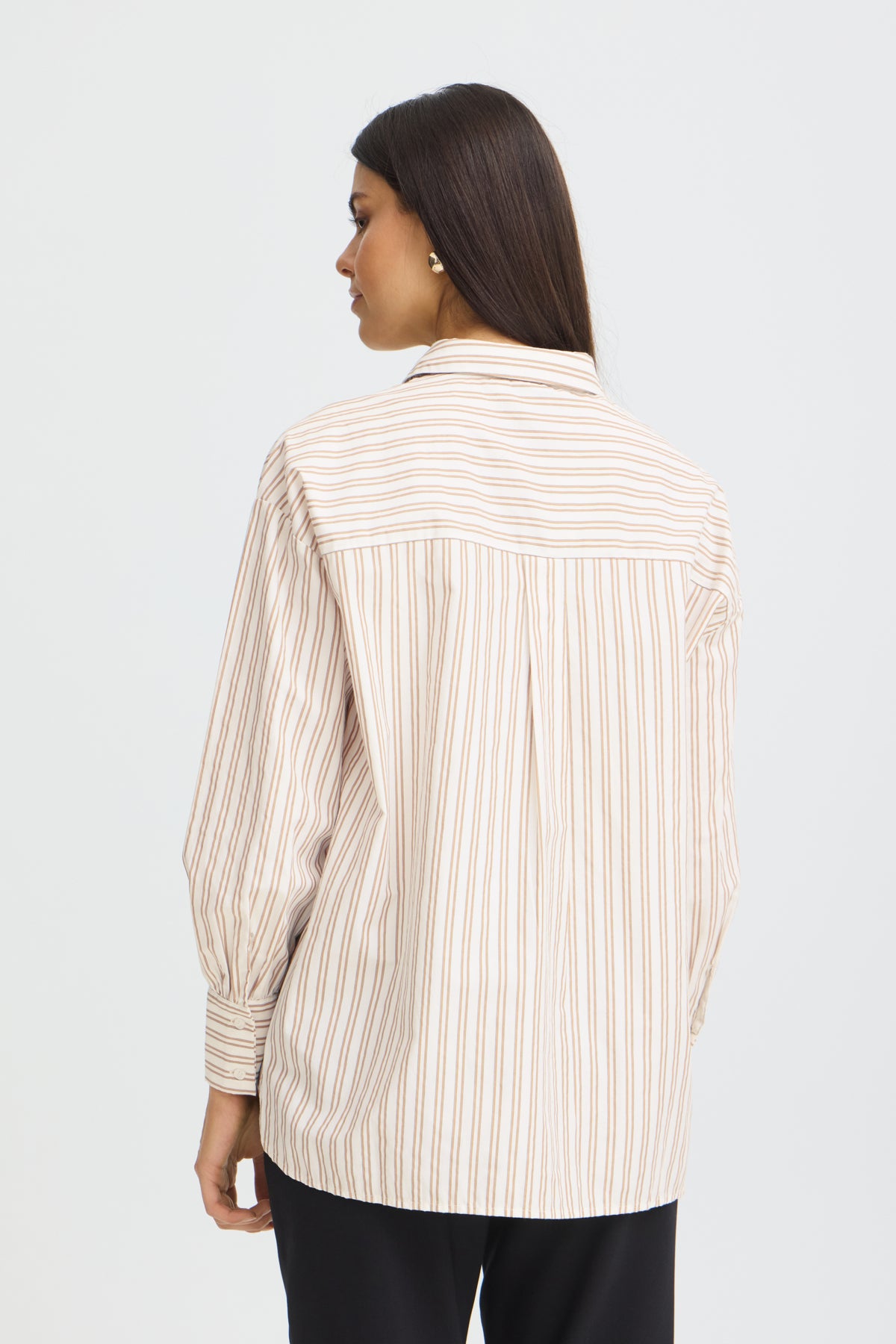 Fransa FRZABA SHIRT 1,  White Tobacco Stripe