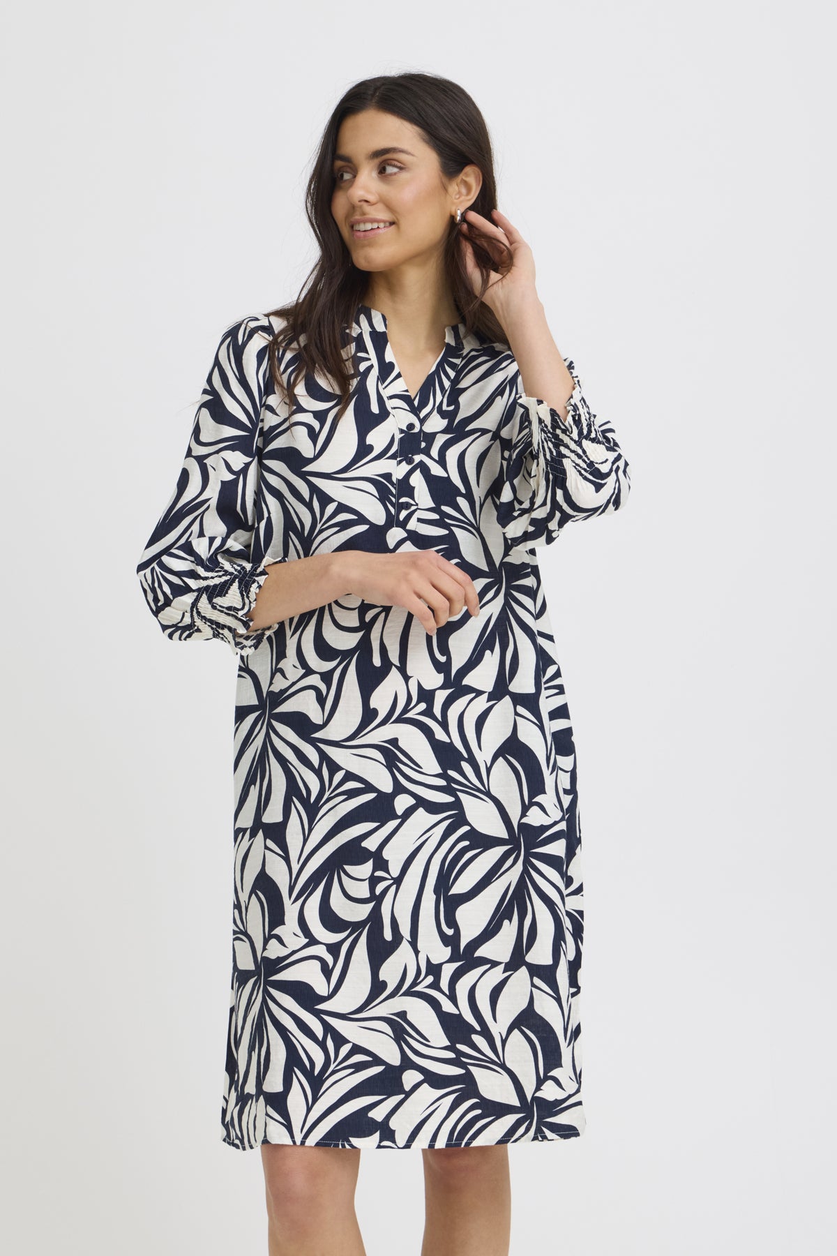 Fransa FRARIANA DRESS 21, FLORAL REVERIE NAVY