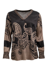 Bøjle 109 - Costamani York Blouse, Black paisley