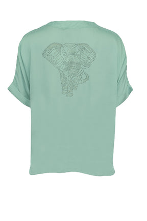 Costamani Mille ss Blouse, Aqua