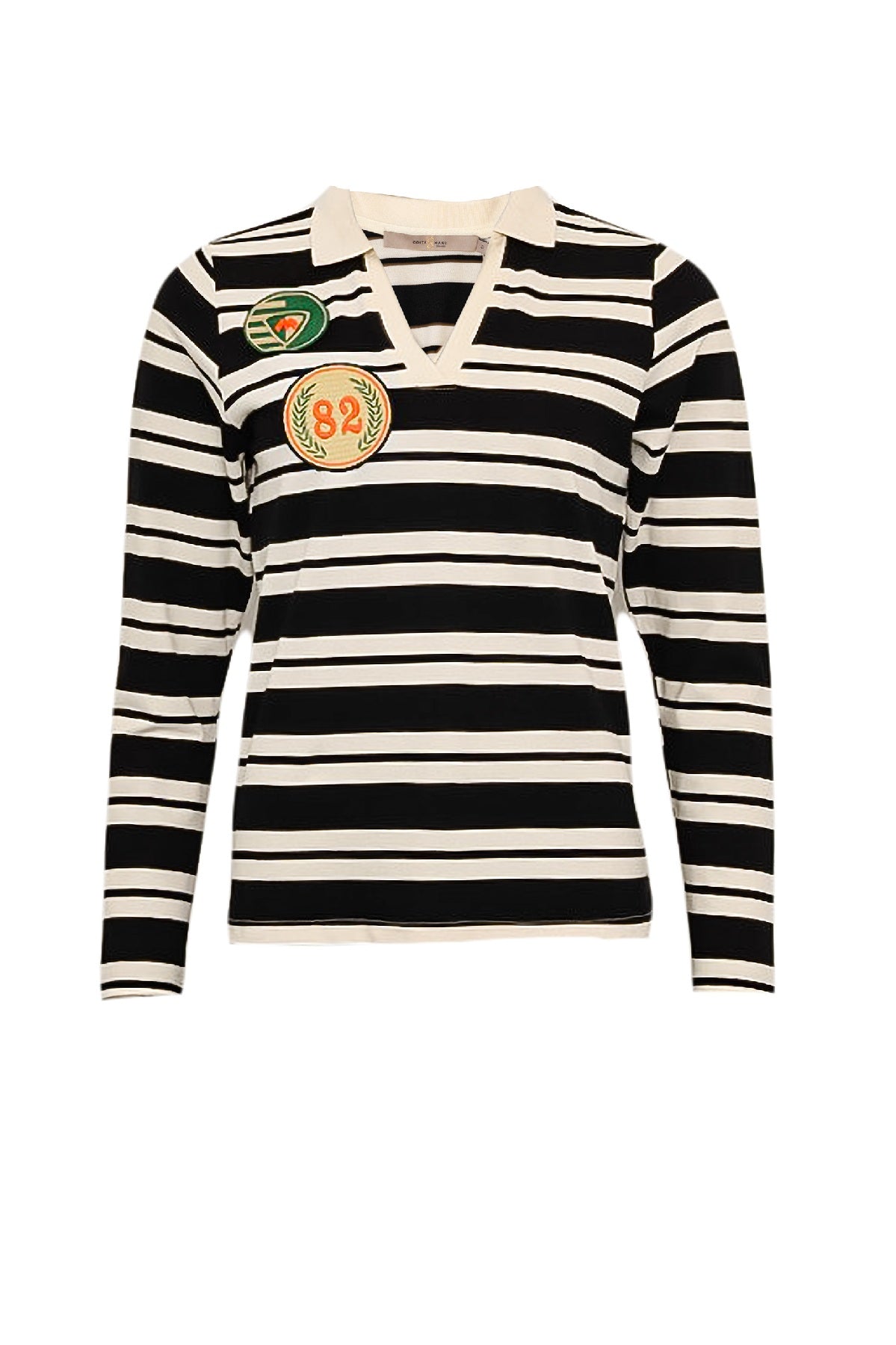 Costamani Bendtner Stripe Polo, Black Stripe