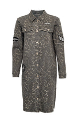 Costamani Foxy Leopard Long Jacket, Grey Leo