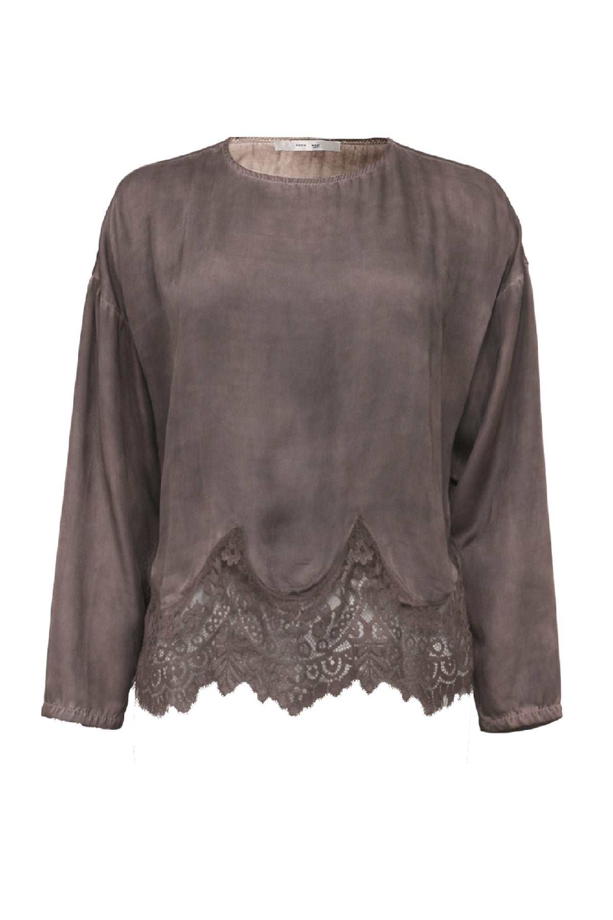 Costamani Mila L/S Lace Blouse, Choco