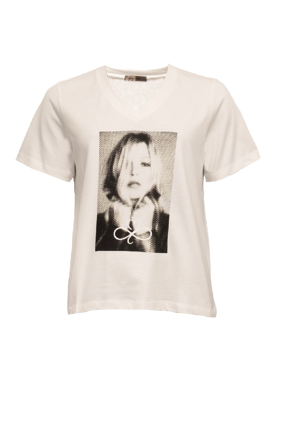 Costamani Face V Tee, White/black