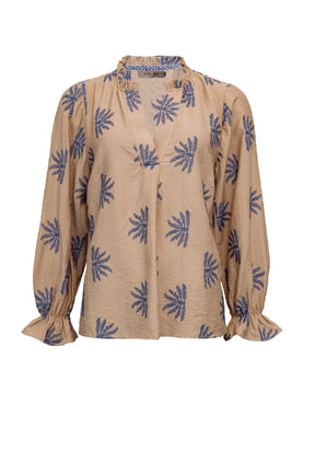 Costamani Miley Blouse, Sand/Blue Pattern