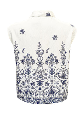 Costamani Wishi Top, Sea Blue Flower
