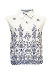 Costamani Wishi Top, Sea Blue Flower