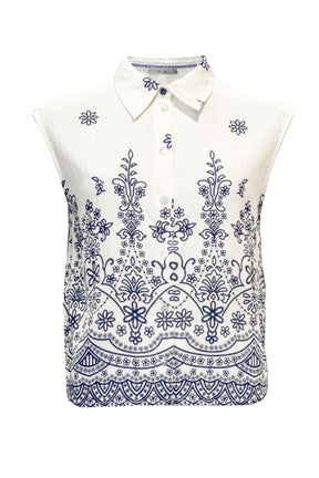 Costamani Wishi Top, Sea Blue Flower