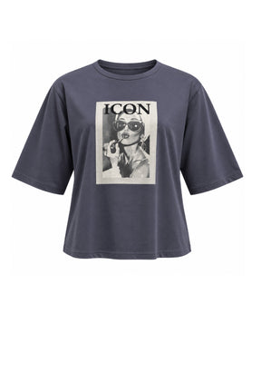 Costamani Icon Glasses Tee, Dark grey
