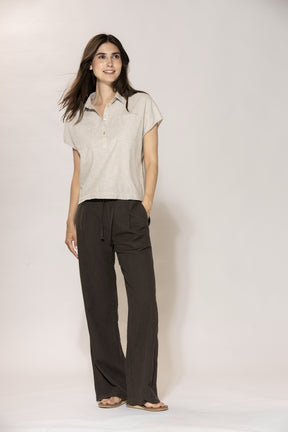 Blue Sportswear Lisbeth short linen Shirt, Chalk-melange