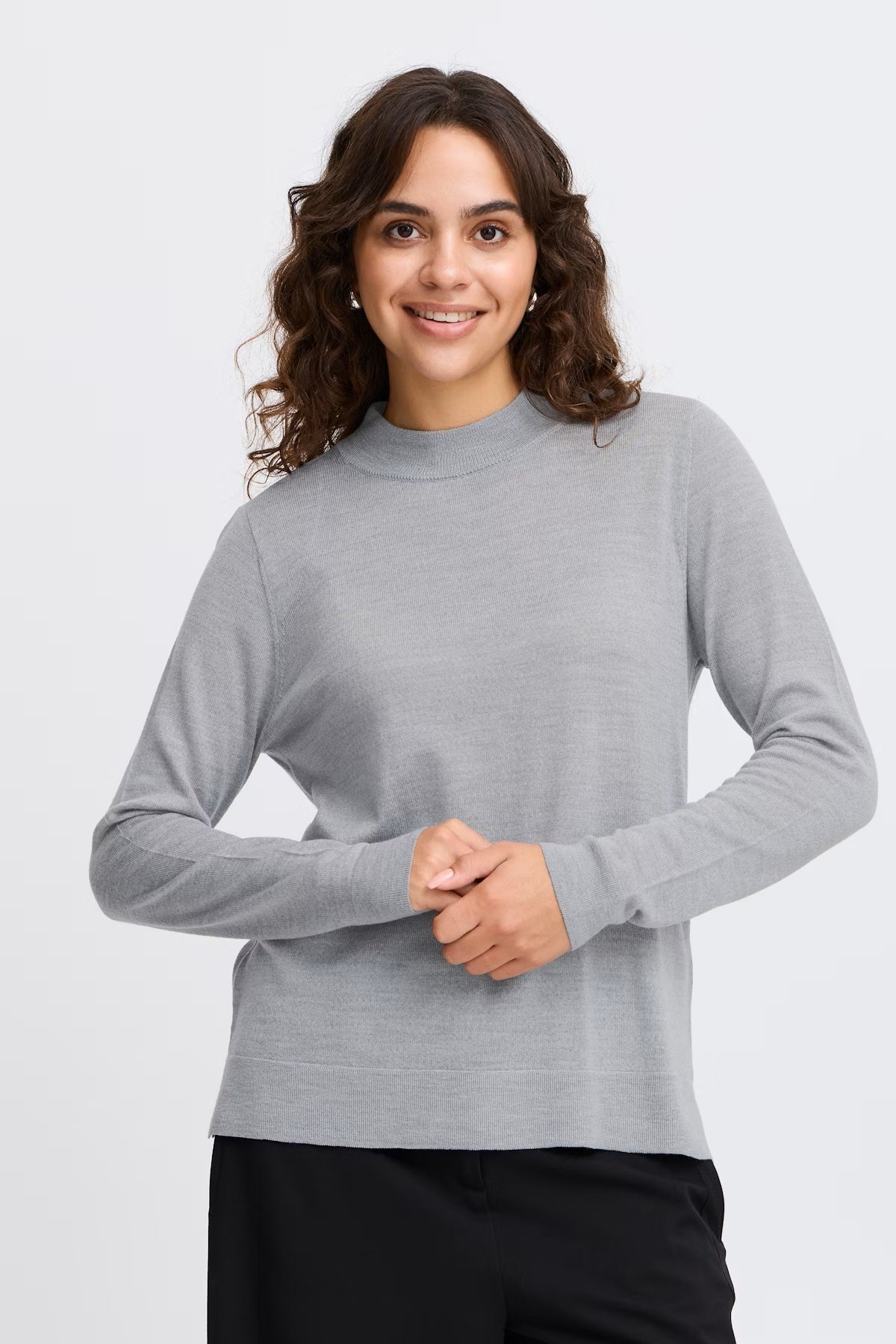 Fransa FRWOOLINA PULLOVER 2, Gray Pinstripe Melange