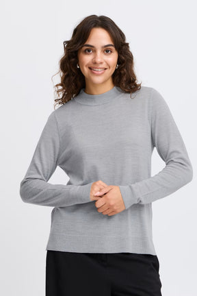 Fransa FRWOOLINA PULLOVER 2, Gray Pinstripe Melange