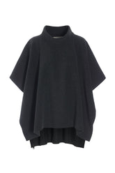 Henriette Steffensen FLEECE PONCHO 4126, SOFT BLACK