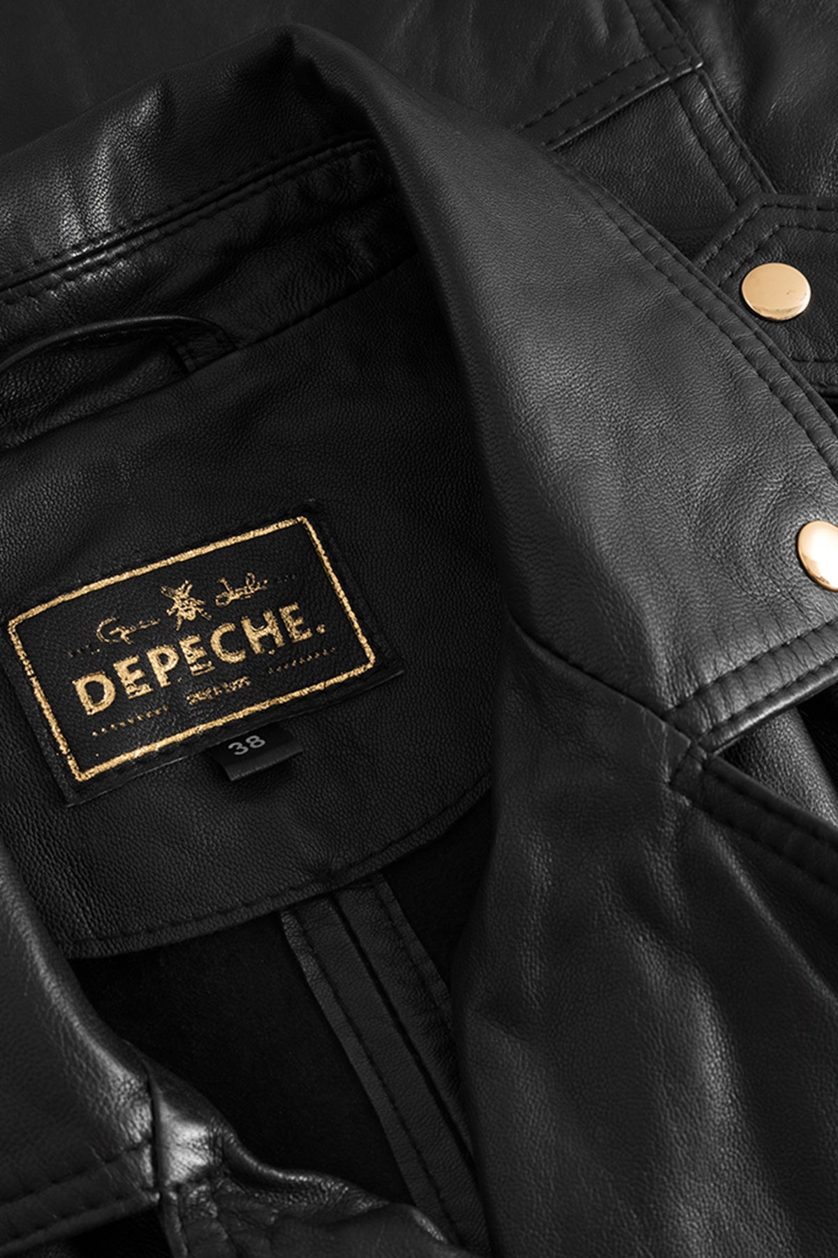 Depeche NooraDEP Biker Leather Jacket, Black