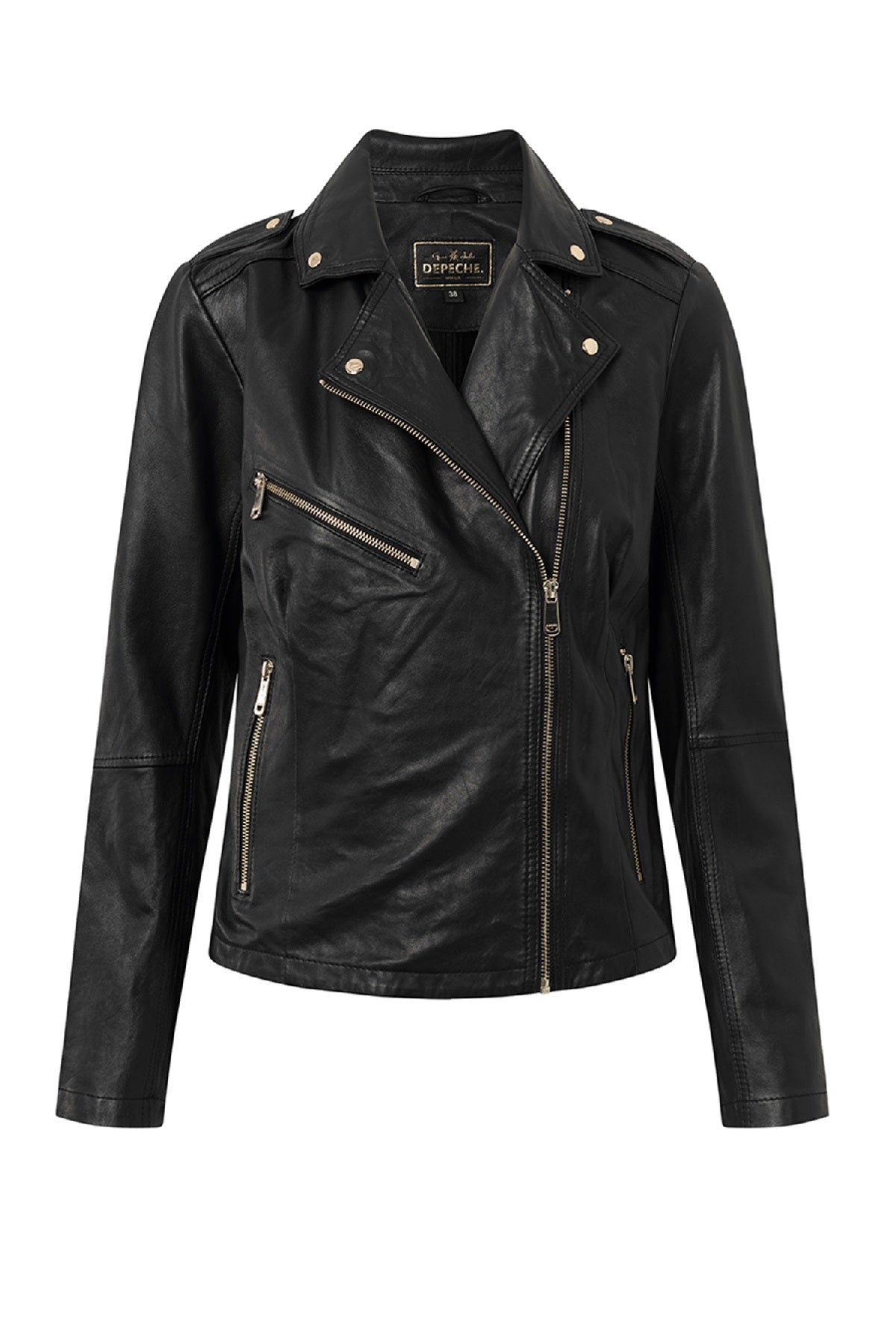Depeche NooraDEP Biker Leather Jacket, Black