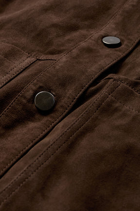 Depeche  TonjaDep Suede Oversize Shirt, Dusty brown