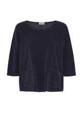 Thing bluse i fløjl 7043, Navy