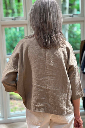 Thing bluse i hør 7144, Putty