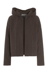 Henriette Steffensen Sporty Fleece Cardigan 7158, CHOKOLATE