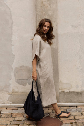 Henriette Steffensen 83001 LONG DRESS, NATURE