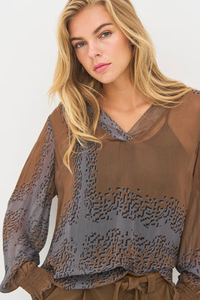 NÜ Denmark Bianca Blouse, Dark Earth mix