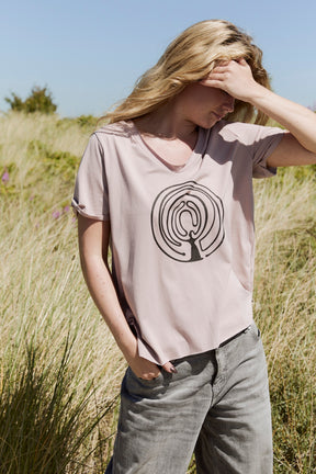 Henriette Steffensen 96105 EMBRACE V-NECK-TEE,  NUDE