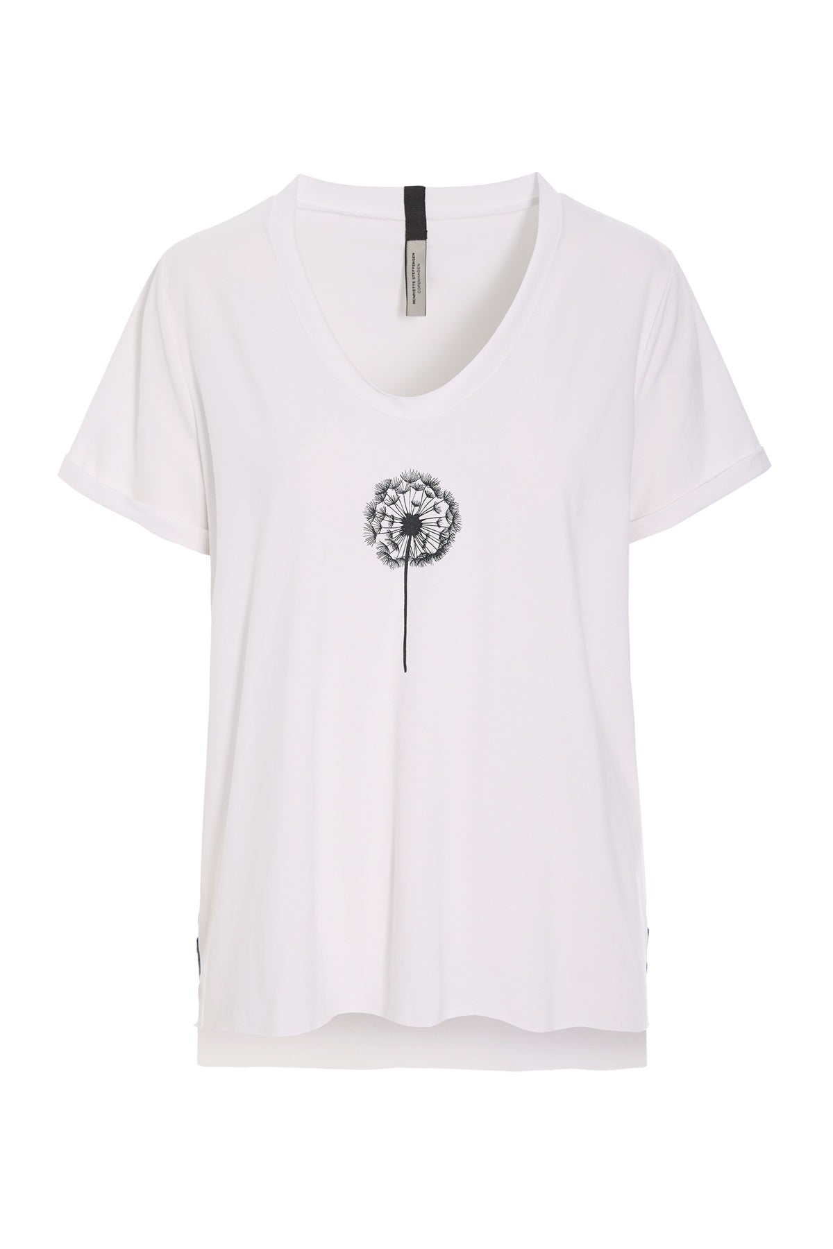 Henriette Steffensen 96105 FLOWER V-NECK-TEE, WHITE
