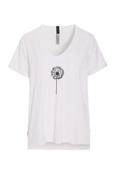 Henriette Steffensen 96105 FLOWER V-NECK-TEE, WHITE