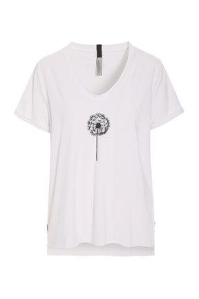 Henriette Steffensen 96105 FLOWER V-NECK-TEE, WHITE