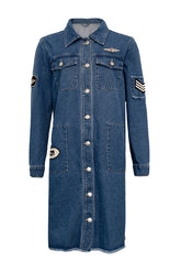 Costamani Foxy Denim Long Jacket , Denim blue