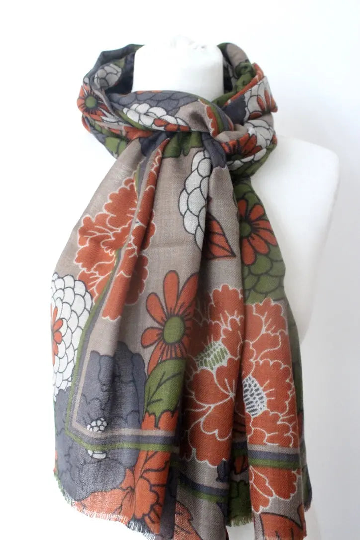 Sjaelz S065H New Blossom TD, Orange/Olive Green/ Taupe