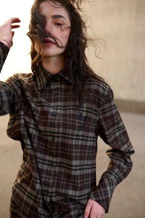 Humble by Sofie MARBELHBS SHIRT, Dark brown combi