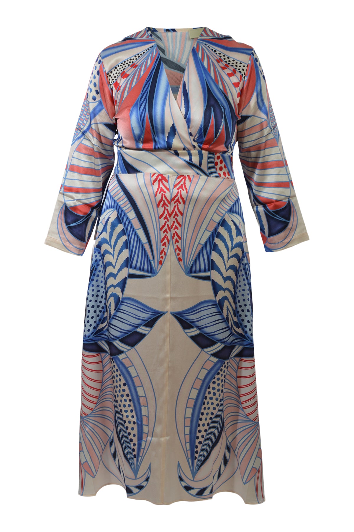 Charlotte Sparre Square dress 3363 Margot, Blue/Red