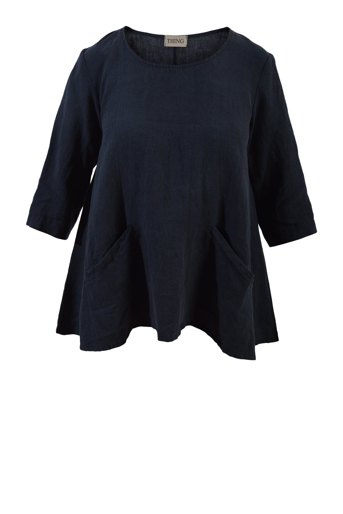 Thing bluse i hør 7022, Navy
