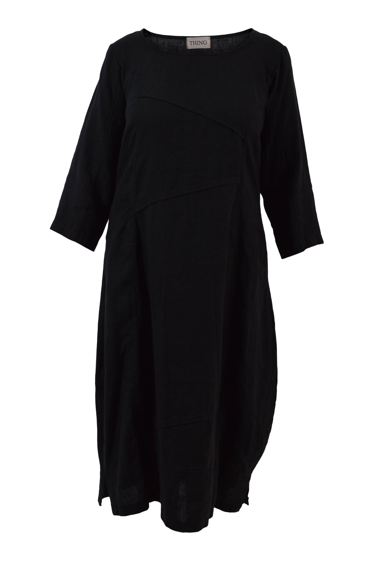 Thing kjole i hør 7026, Black