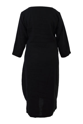 Thing kjole i hør 7026, Black