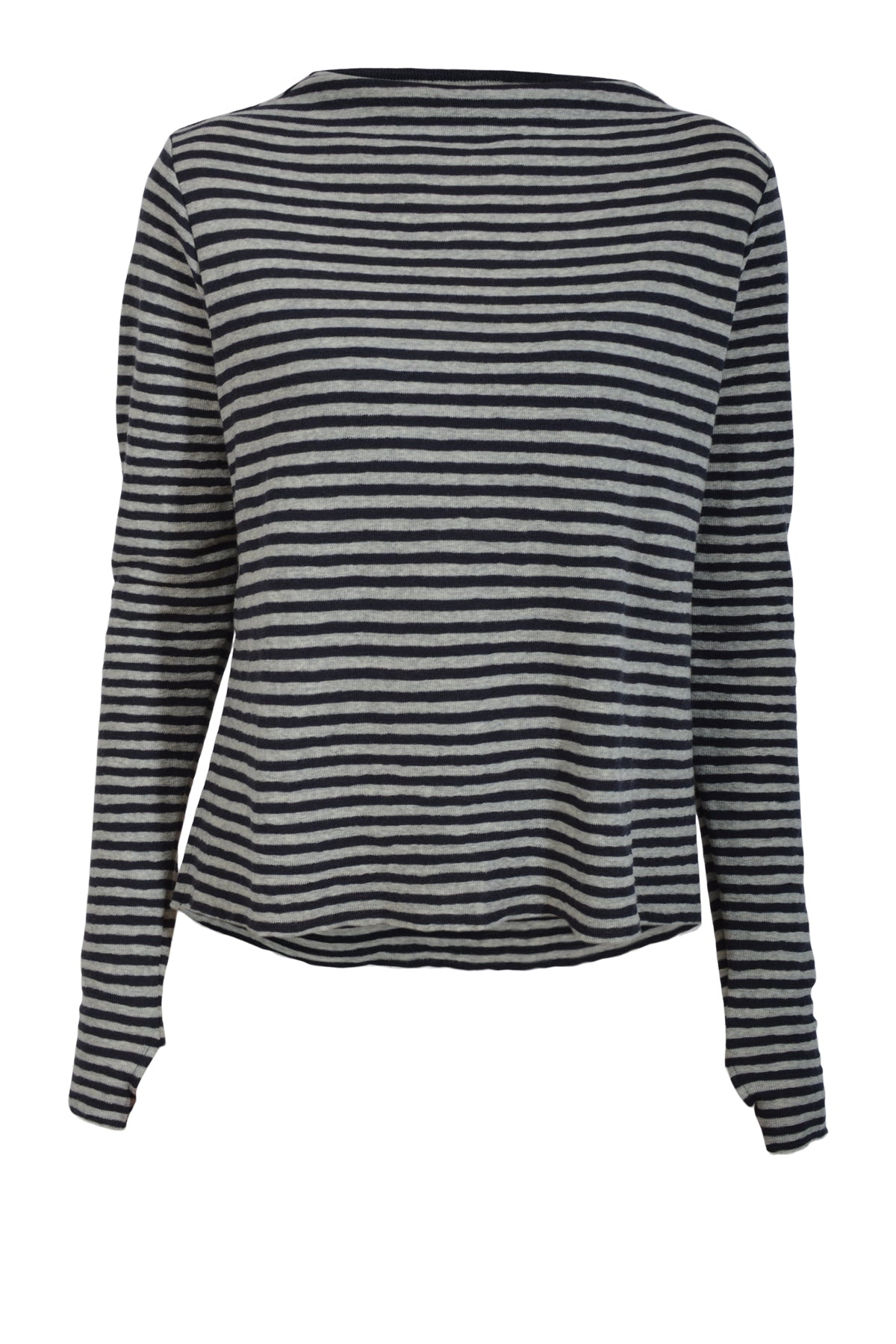 Blusbar by basic 4040 Shirt L/S w/high neck & slits, Charcoal/dawn grey melange