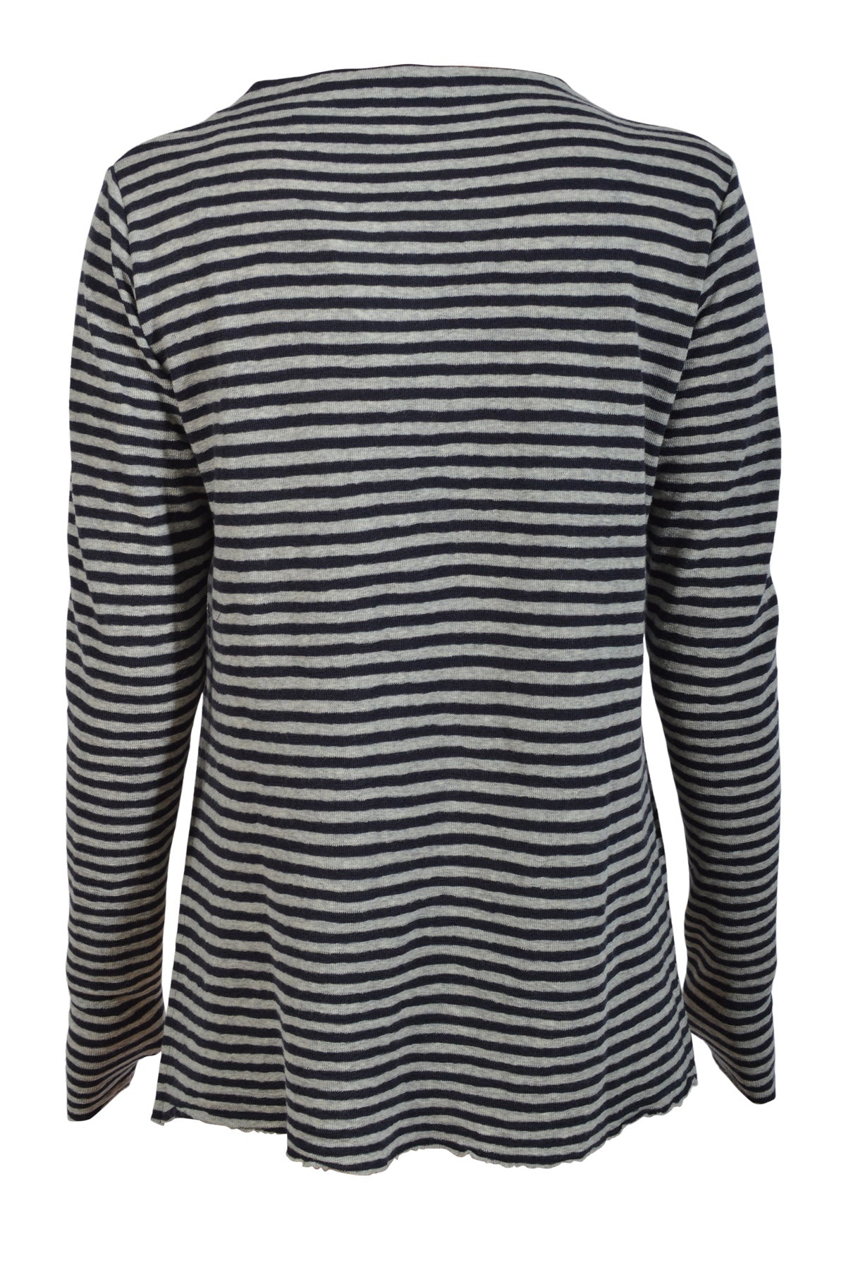 Blusbar by basic 4040 Shirt L/S w/high neck & slits, Charcoal/dawn grey melange