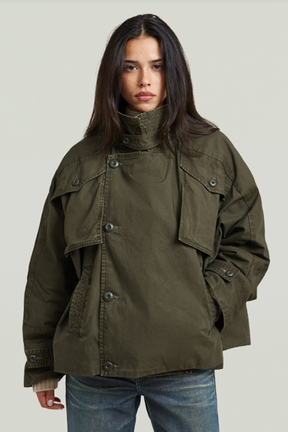 G-Star 4 Pocket cape jacket, black olive