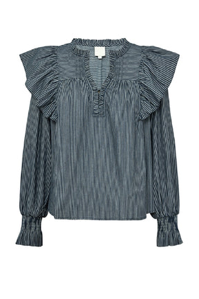 Gossia KarolaGO Blouse, Navy Blue stripes