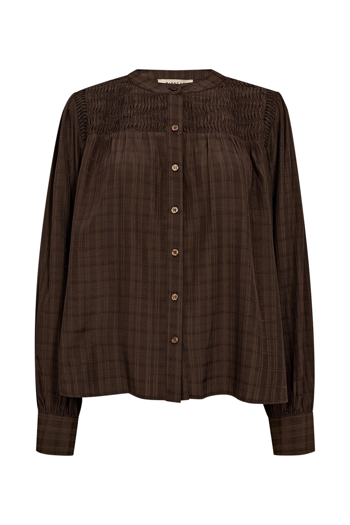 Pieszak Cassie Pintuck Shirt, Black Coffee