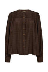 Pieszak Cassie Pintuck Shirt, Black Coffee