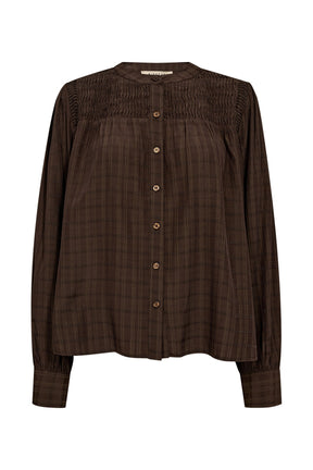 Pieszak Cassie Pintuck Shirt, Black Coffee