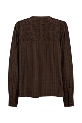 Pieszak Cassie Pintuck Shirt, Black Coffee