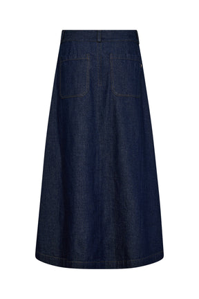 Pieszak Harper Chambrey Pleat Skirt, Rinse Denim