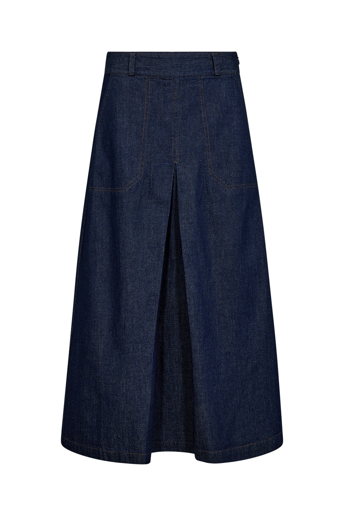Pieszak Harper Chambrey Pleat Skirt, Rinse Denim
